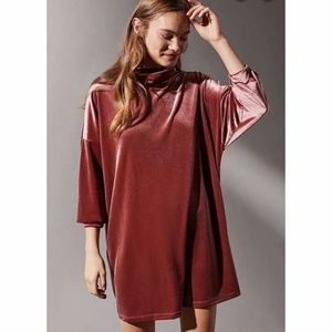 Urban Outfitters Evie Velvet Mini Dress Coral Sz S